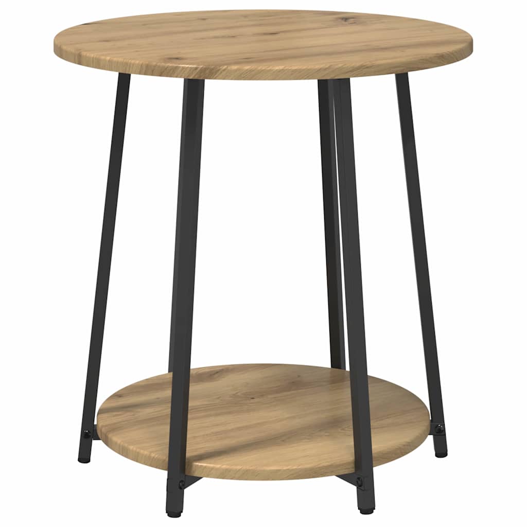 vidaXL Side Table Set with Shelf 2 pcs Artisan Oak and Black