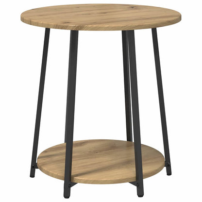 vidaXL Side Table Set with Shelf 2 pcs Artisan Oak and Black