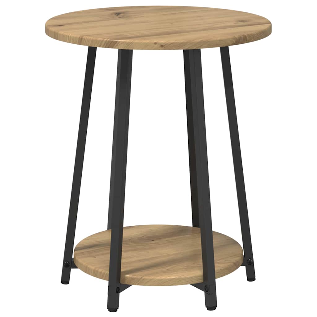 vidaXL Side Table Set with Shelf 2 pcs Artisan Oak and Black
