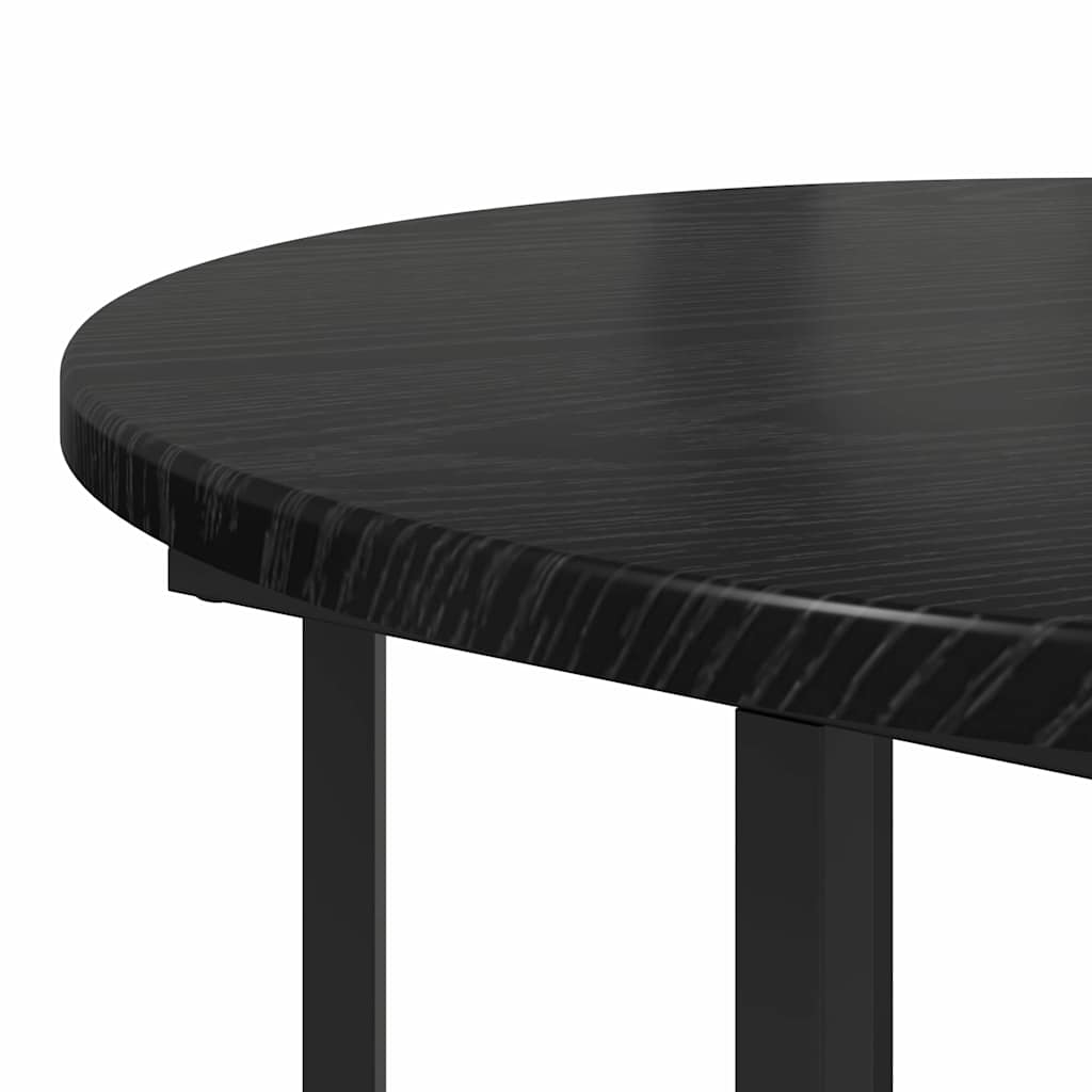 vidaXL Side Table Set with Shelf 2 pcs Black Oak