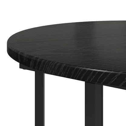vidaXL Side Table Set with Shelf 2 pcs Black Oak