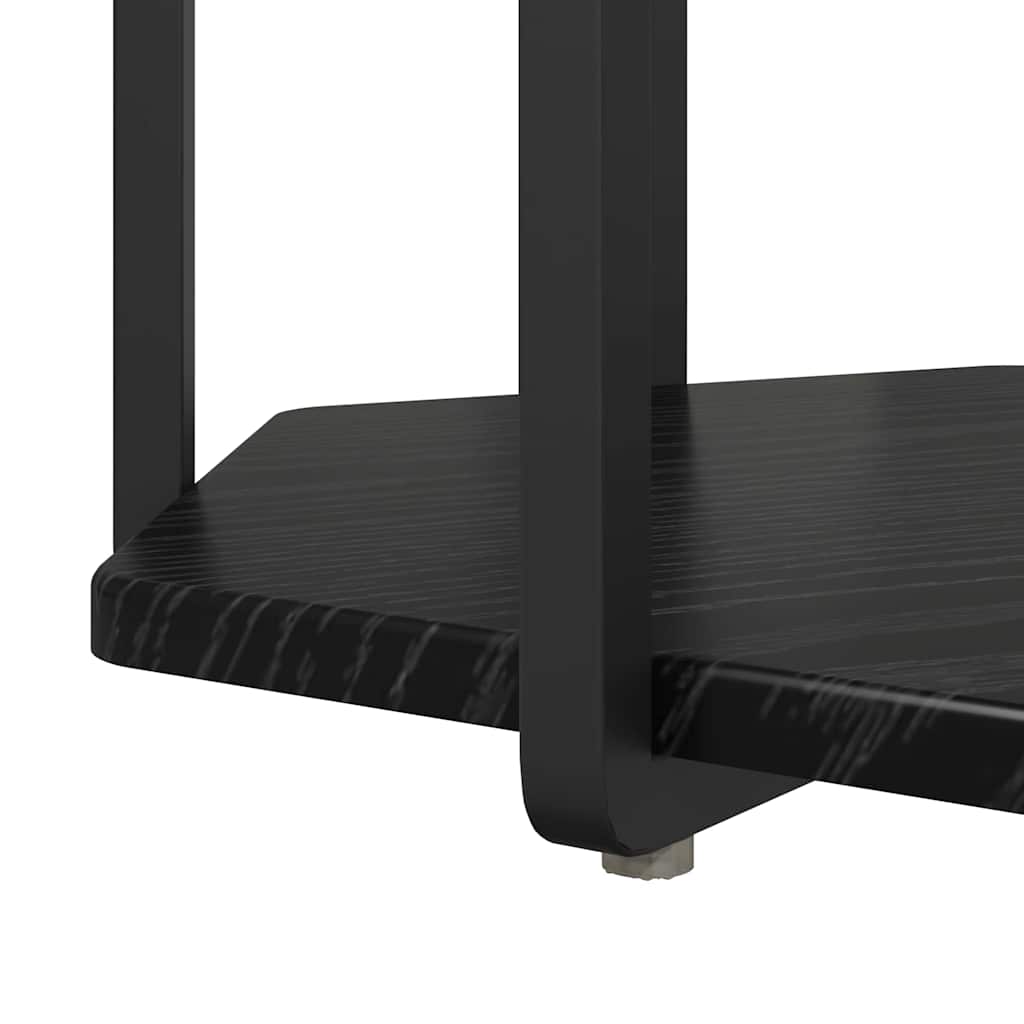 vidaXL Side Table Set with Shelf 2 pcs Black Oak