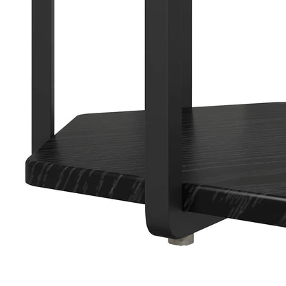 vidaXL Side Table Set with Shelf 2 pcs Black Oak