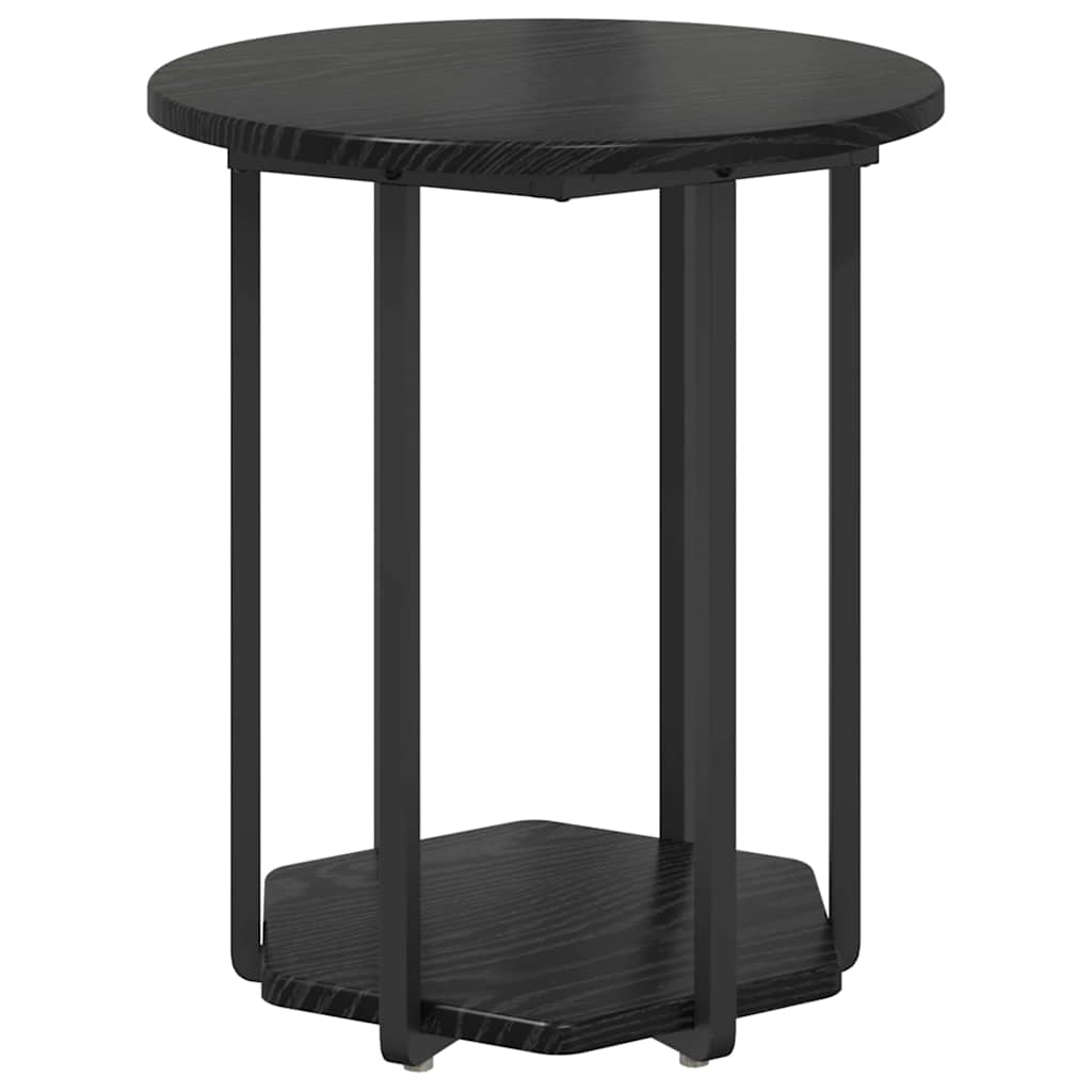 vidaXL Side Table Set with Shelf 2 pcs Black Oak