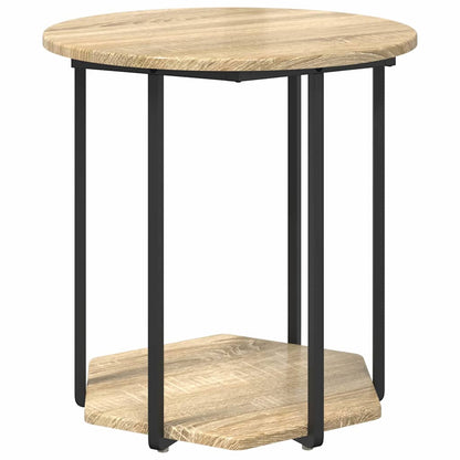vidaXL Side Table Set with Shelf 2 pcs Brown