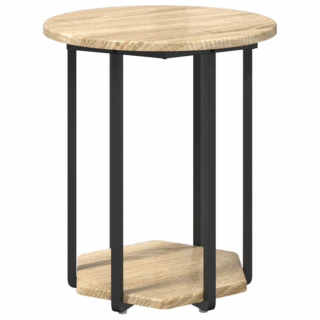 vidaXL Side Table Set with Shelf 2 pcs Brown