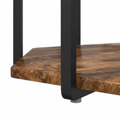 vidaXL Side Table Set with Shelf 2 pcs Brown