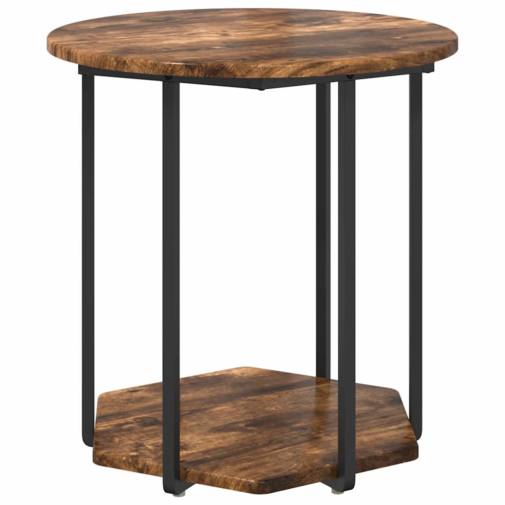 vidaXL Side Table Set with Shelf 2 pcs Brown