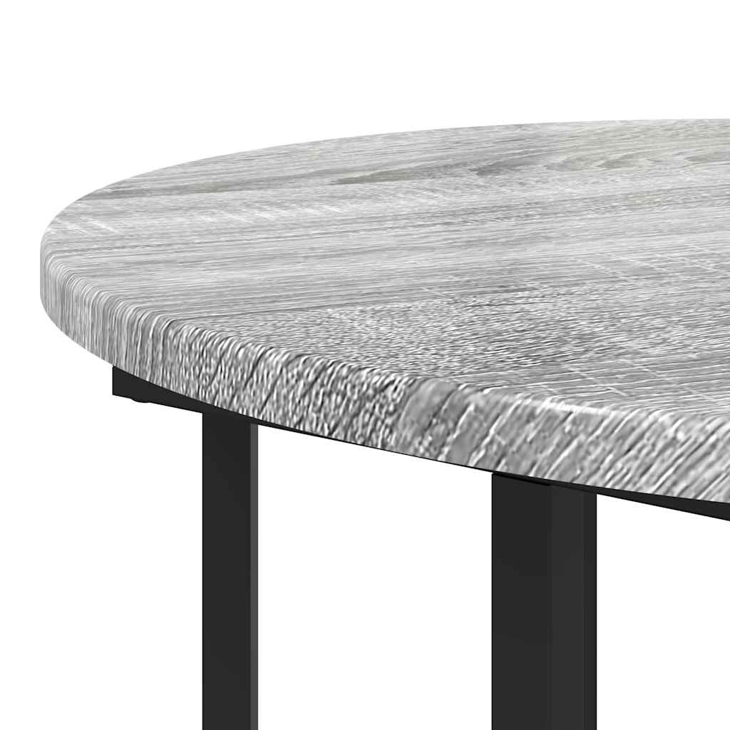 vidaXL Side Table Set with Shelf 2 pcs Grey