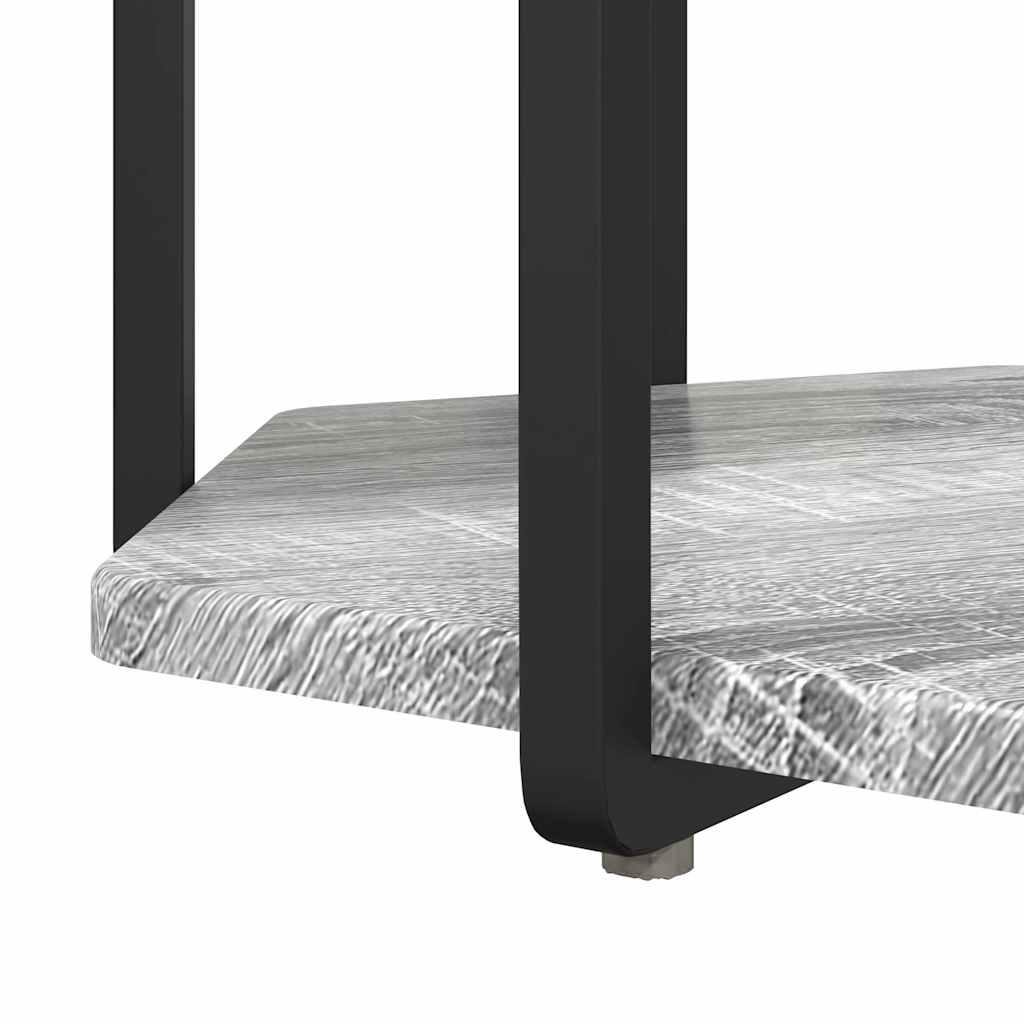 vidaXL Side Table Set with Shelf 2 pcs Grey