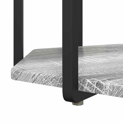 vidaXL Side Table Set with Shelf 2 pcs Grey