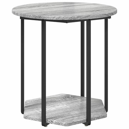vidaXL Side Table Set with Shelf 2 pcs Grey