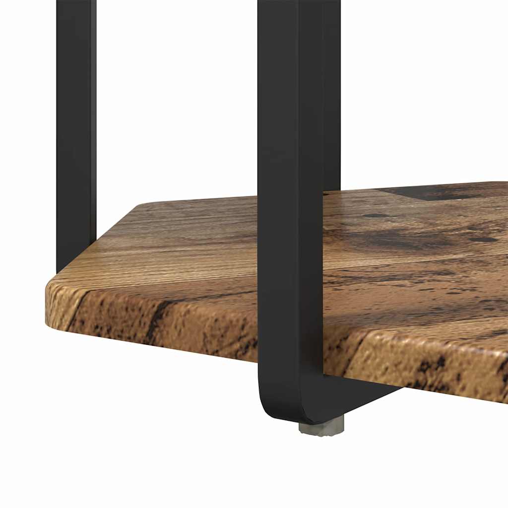 vidaXL Side Table Set with Shelf 2 pcs Brown