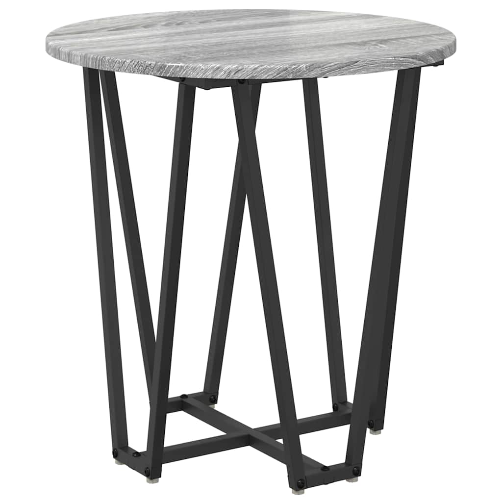 vidaXL Side Table Set 2 pcs Grey Sonoma and Black