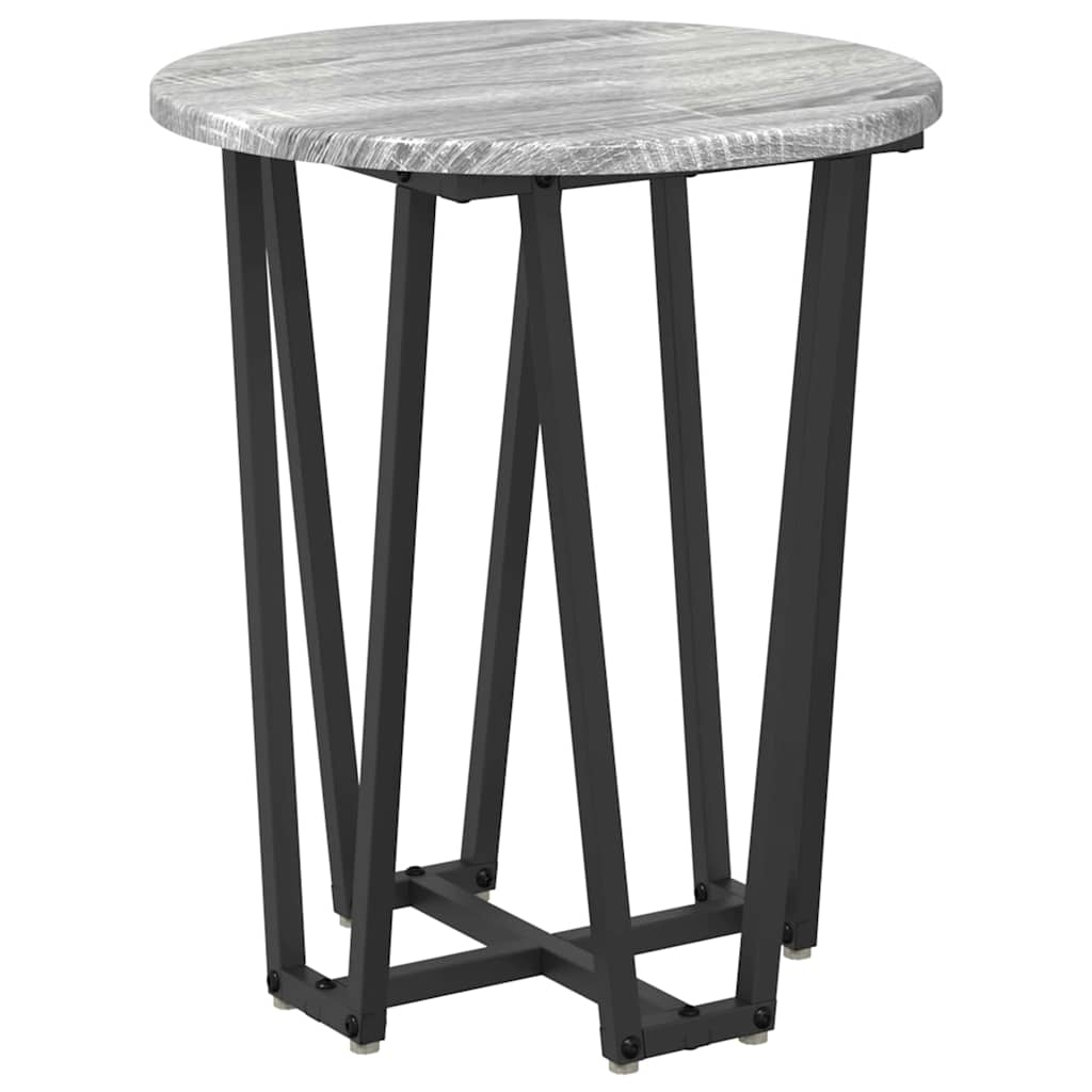 vidaXL Side Table Set 2 pcs Grey Sonoma and Black