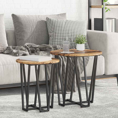 vidaXL Side Table Set 2 pcs Old Wood and Black