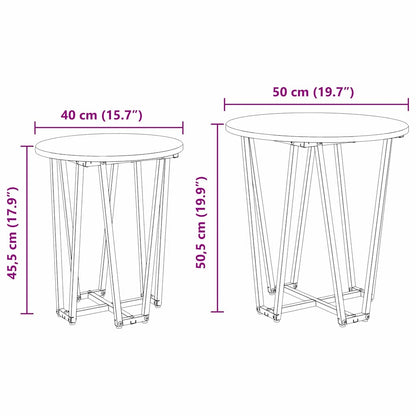 vidaXL Side Table Set 2 pcs Old Wood and Black