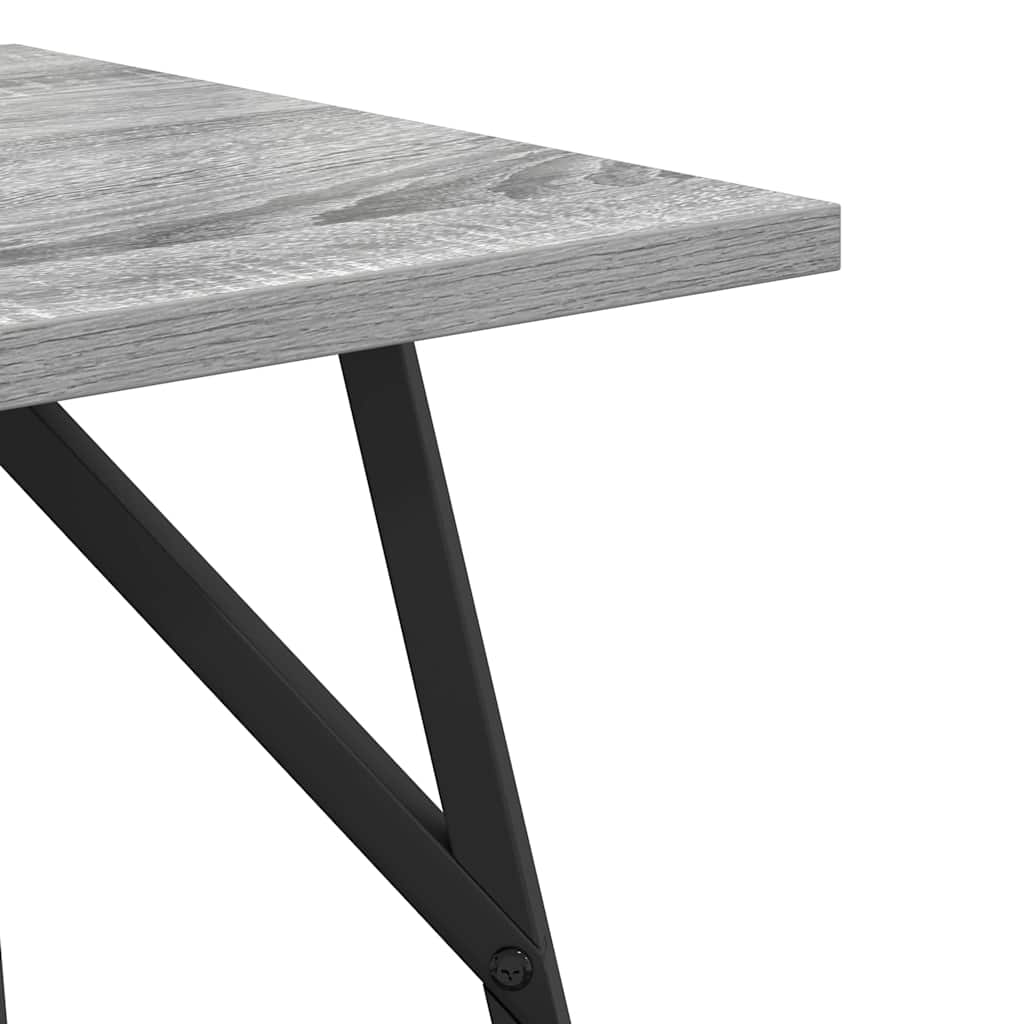 vidaXL Side Table Set 2 pcs Grey Sonoma and Black