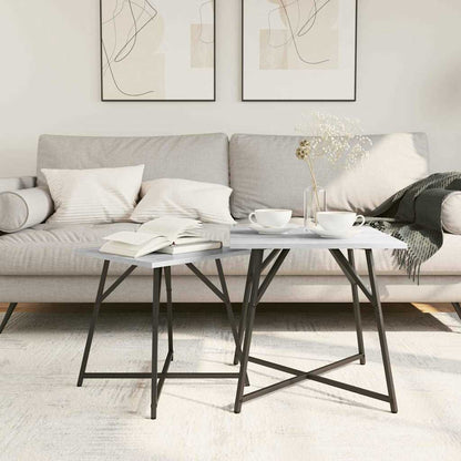 vidaXL Side Table Set 2 pcs Grey Sonoma and Black