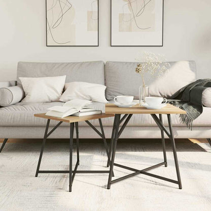 vidaXL Side Table Set 2 pcs Artisan Oak and Black