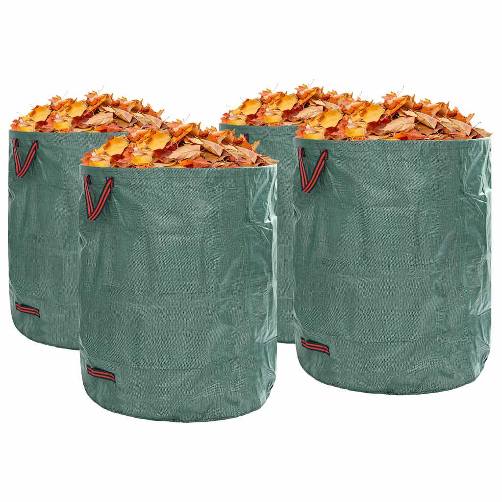 vidaXL Garden Waste Bags 4 pcs 500 L Green Polypropylene