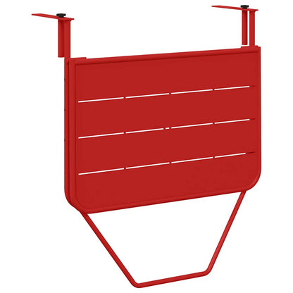 vidaXL Hanging Balcony Table Folding Red 60 x 39 x 65 cm Steel