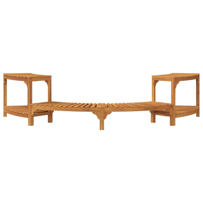 vidaXL Hot Tub Surround Half-Round Brown 252 x 112 x 55.5 cm