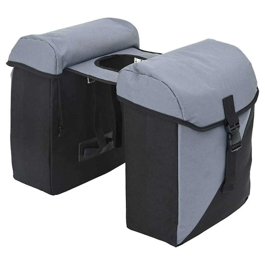 vidaXL Bicycle Bag Black and Grey 15.5 x 31.5 x 40 cm Polyester