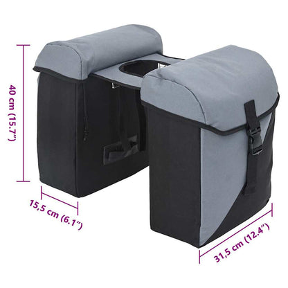 vidaXL Bicycle Bag Grey and Black 31.5 x 15.5 x 40 cm Polyester