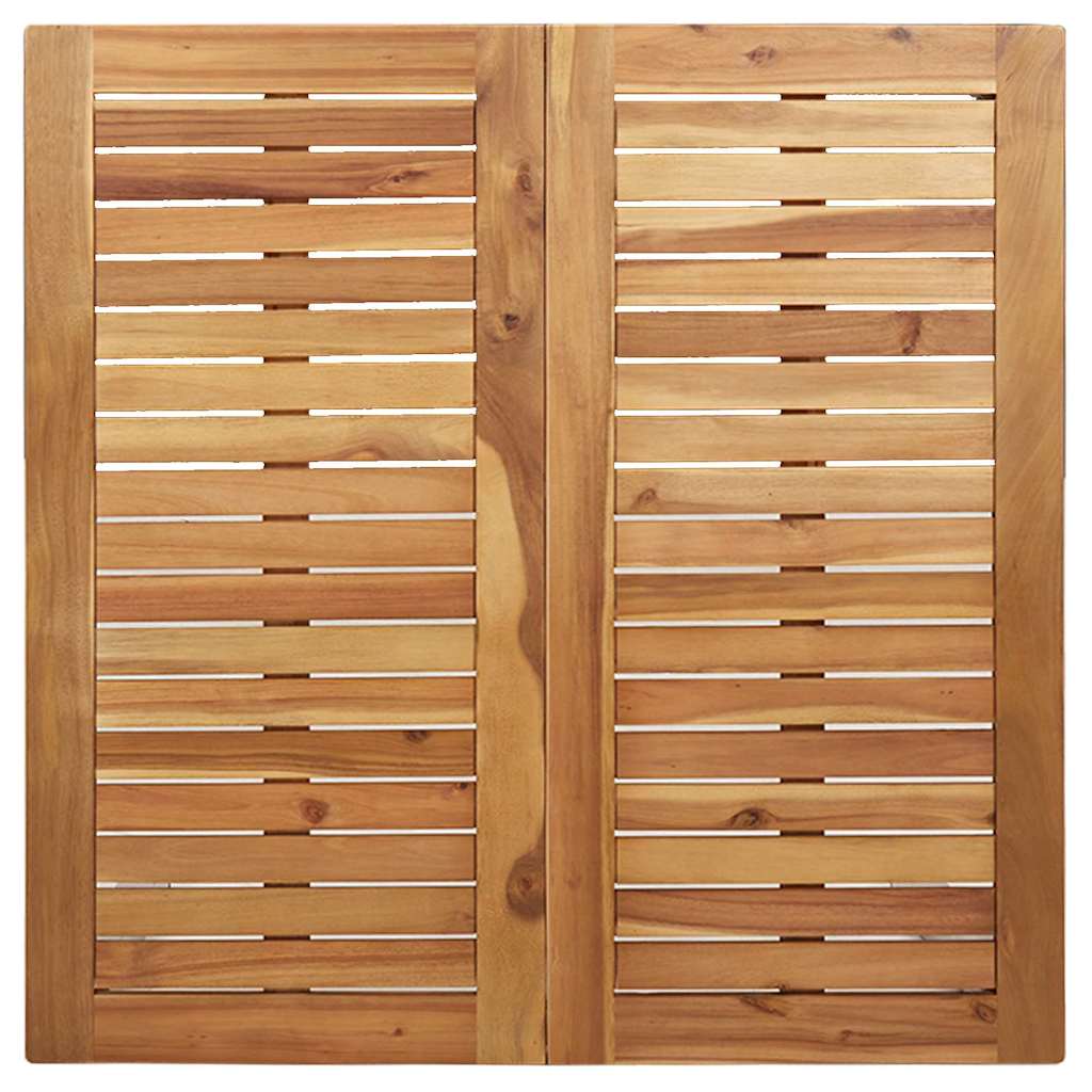 vidaXL Dining Table 90x90x75 cm Solid Acacia Wood and Stainless Steel