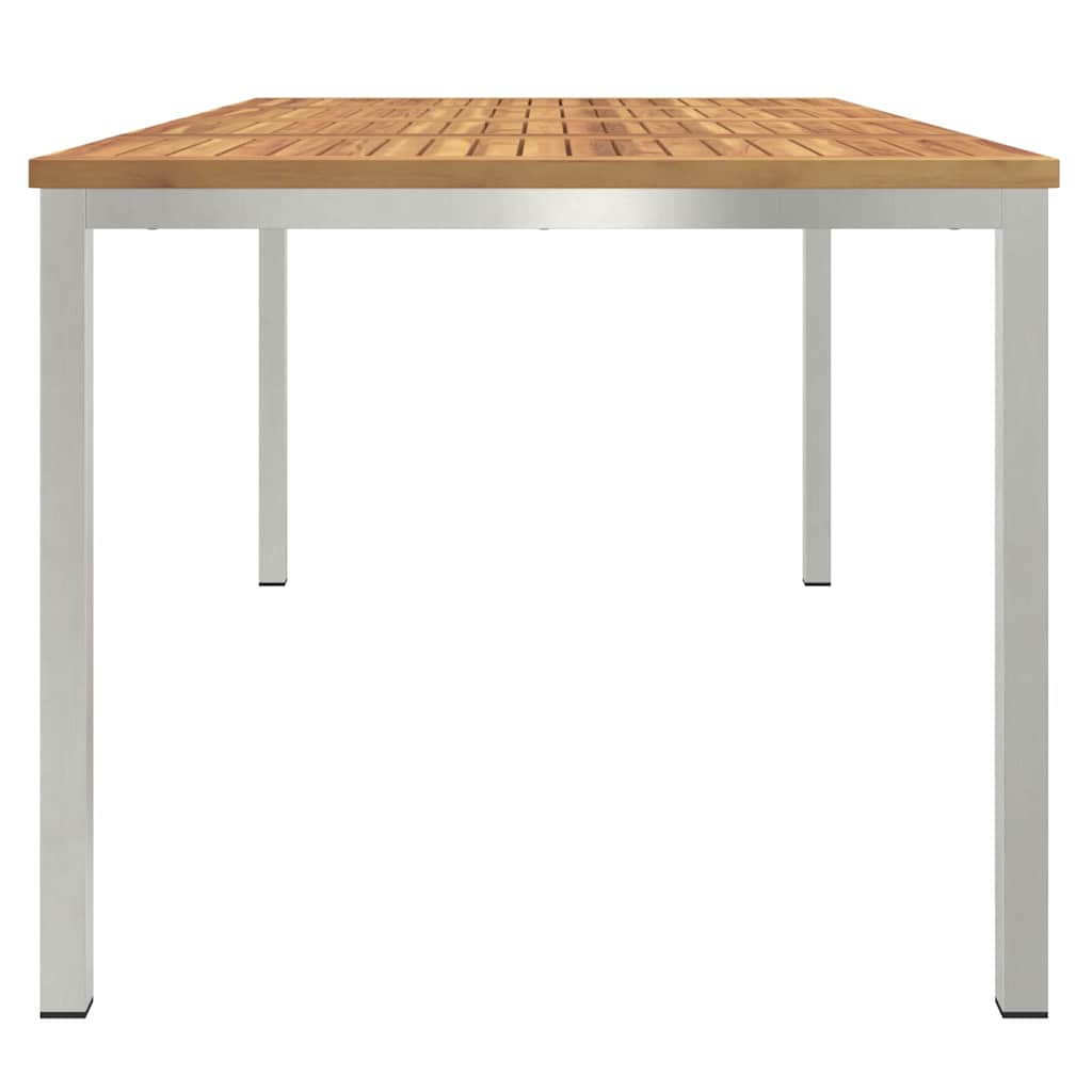 vidaXL Dining Table 180x90x75 cm Solid Acacia Wood and Stainless Steel