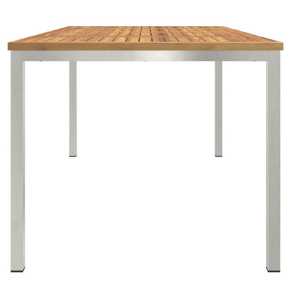 vidaXL Dining Table 180x90x75 cm Solid Acacia Wood and Stainless Steel