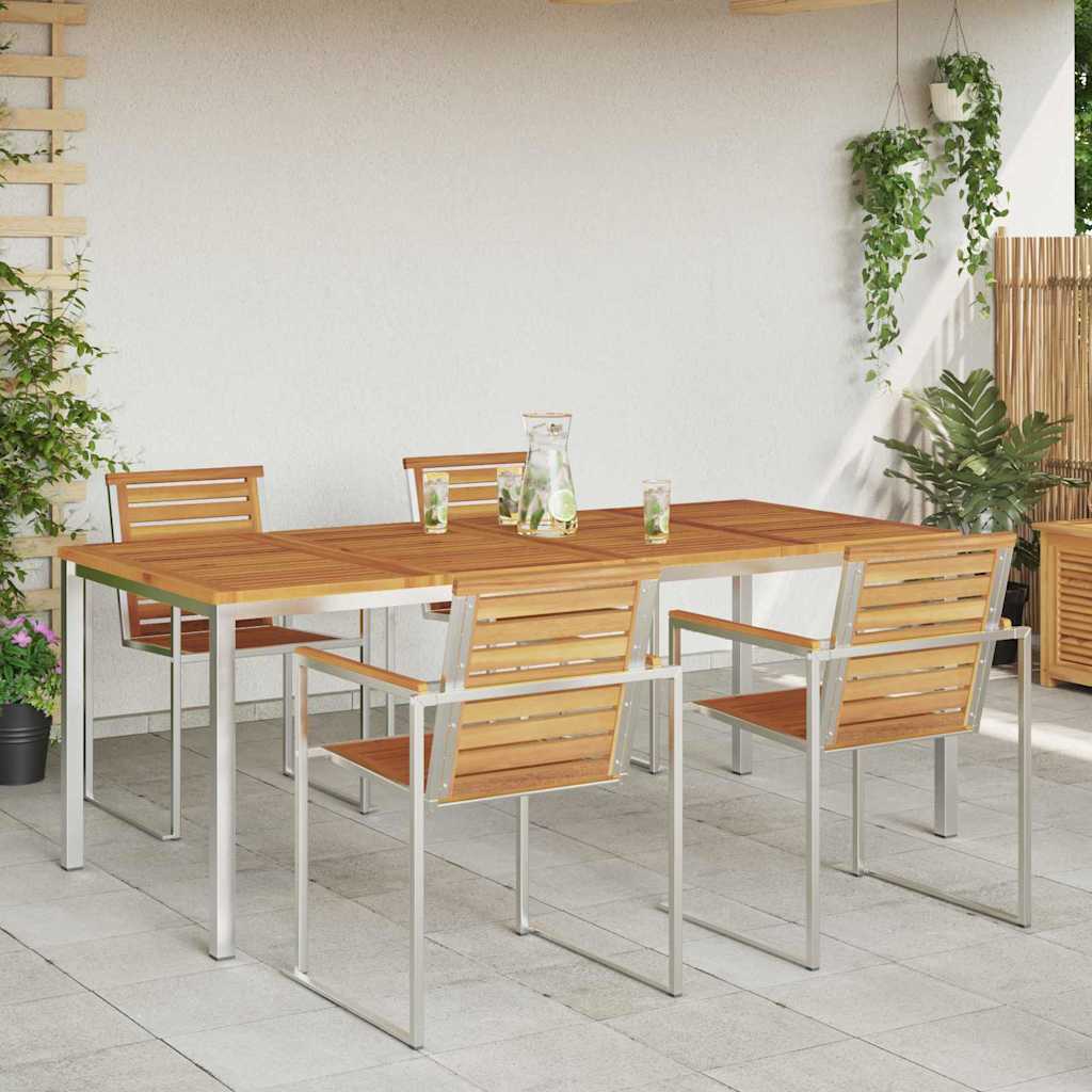 vidaXL DiningTable Brown 200 x 90 x 75 cm Solid Acacia Wood
