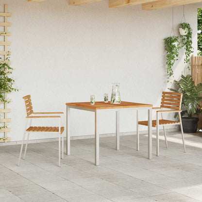 vidaXL Garden Chair 2 pcs Solid Teak Wood and Stainless Steel