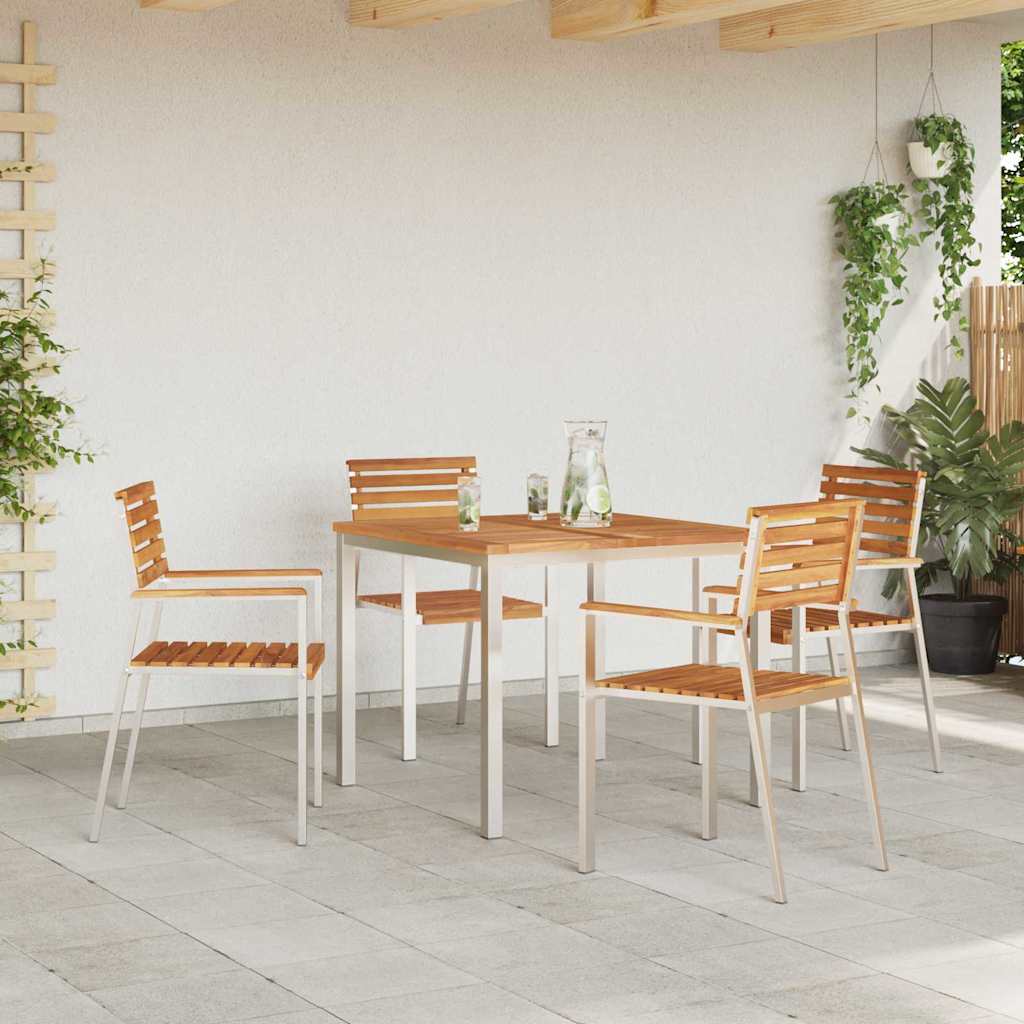 vidaXL Garden Chair 4 pcs Oil Natural Solid Teak Wood