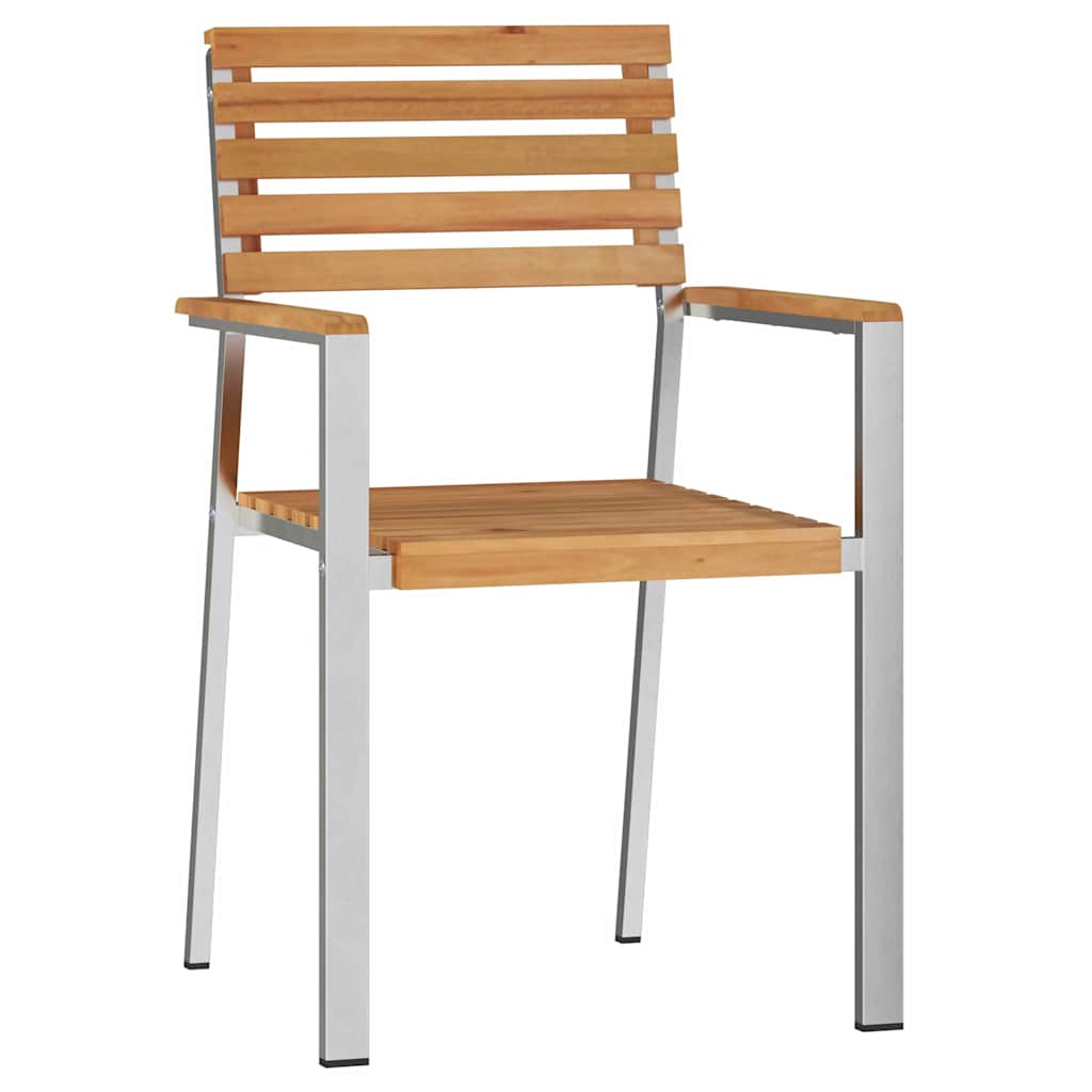 vidaXL Garden Chair 4 pcs Oil Natural Solid Teak Wood