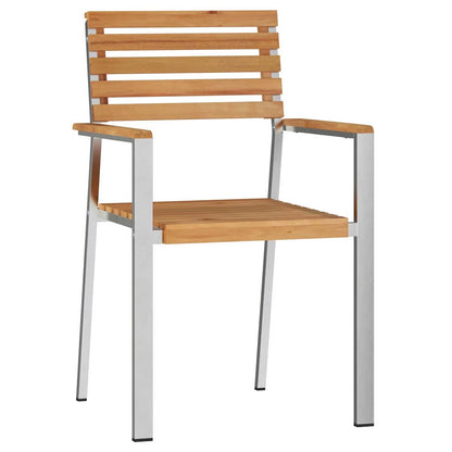 vidaXL Garden Chair 4 pcs Oil Natural Solid Teak Wood