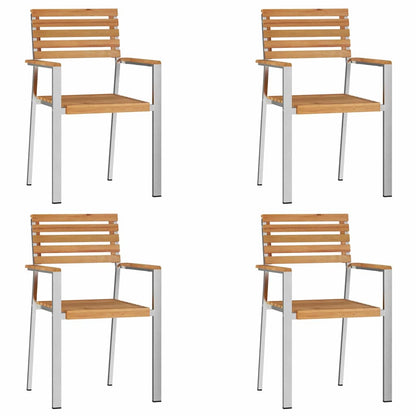 vidaXL Garden Chair 4 pcs Oil Natural Solid Teak Wood