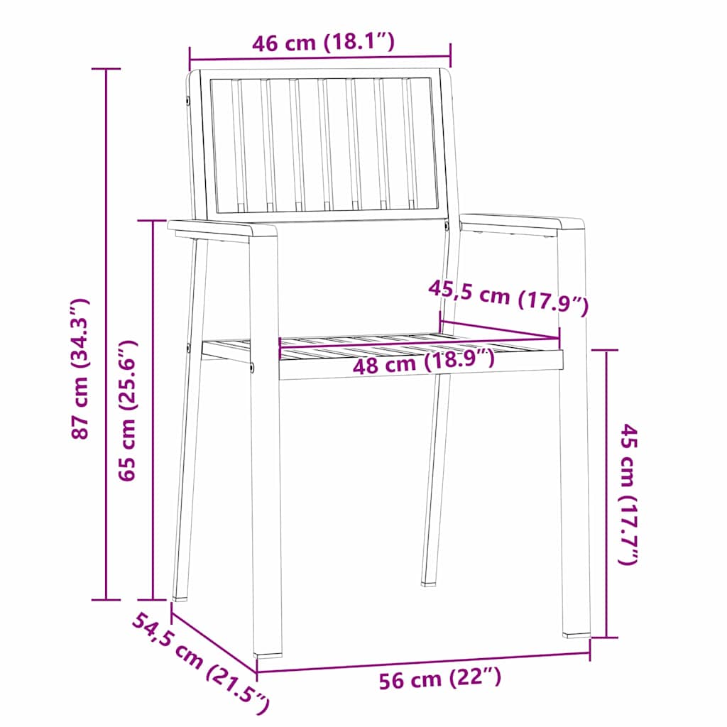 vidaXL Garden Chair 4 pcs Oil Natural Solid Teak Wood