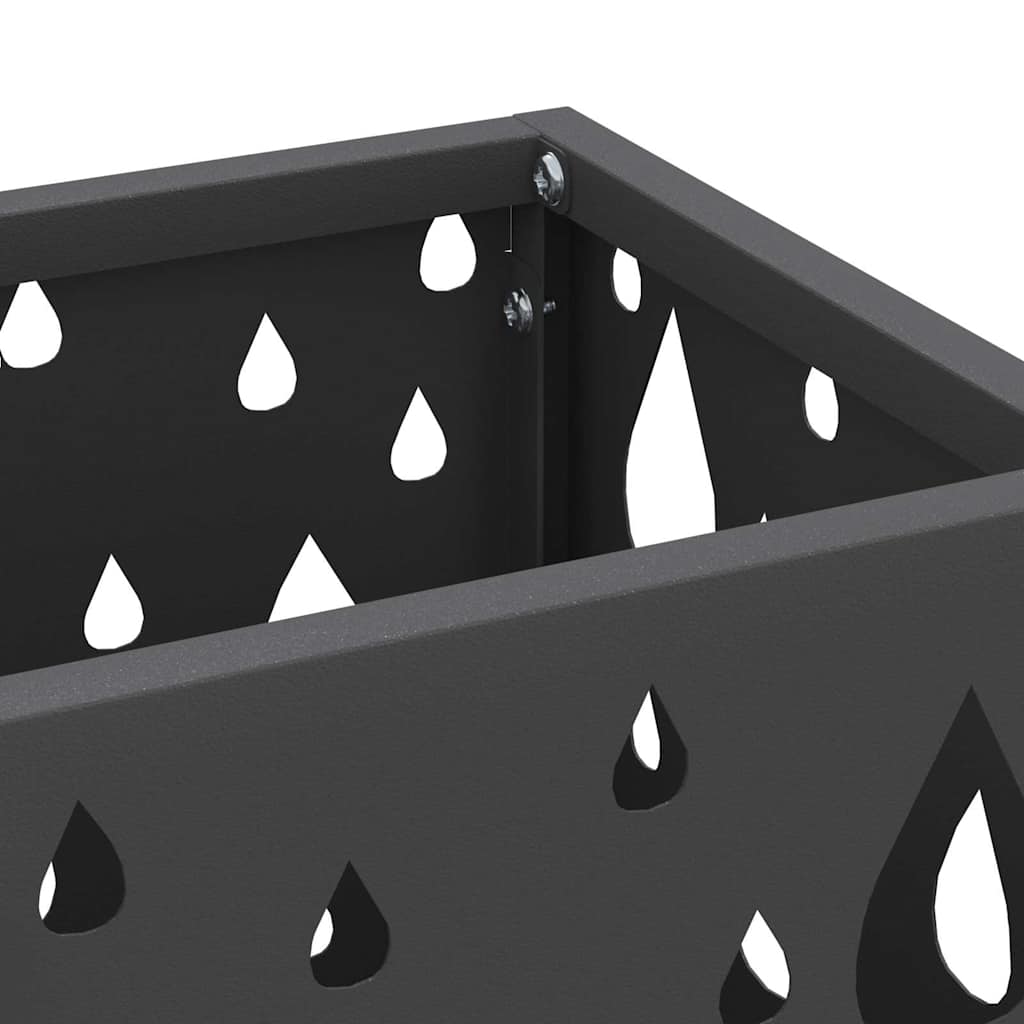 vidaXL Umbrella Stand with Storage Black 15.5 x 15.5 x 49 cm Metal