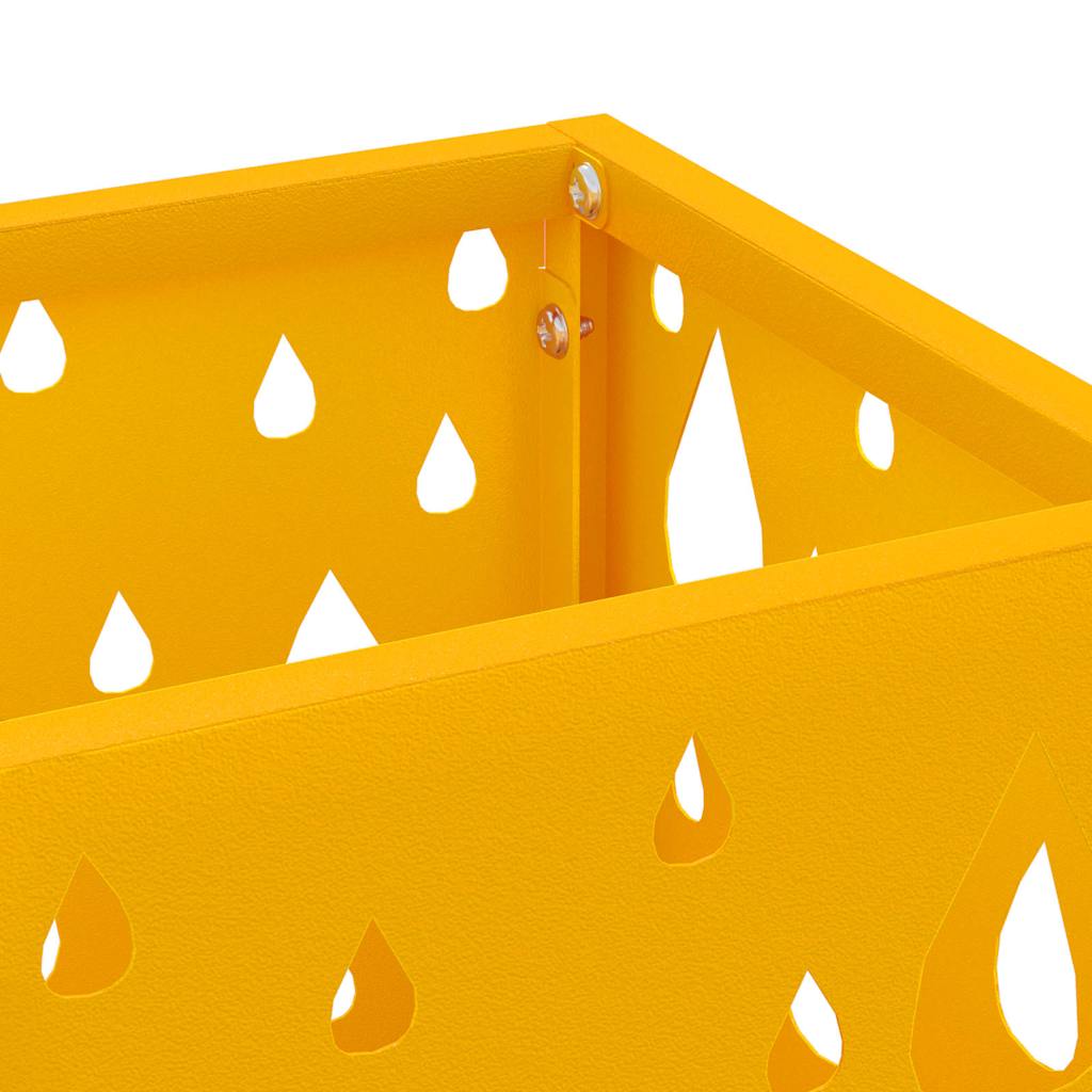 vidaXL Rain Umbrella Stand Mustard 15.5 x 15.5 x 49 cm Steel