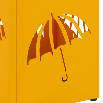 vidaXL Rain Umbrella Stand Mustard 15.5 x 15.5 x 49 cm Steel