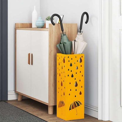 vidaXL Rain Umbrella Stand Mustard 15.5 x 15.5 x 49 cm Steel