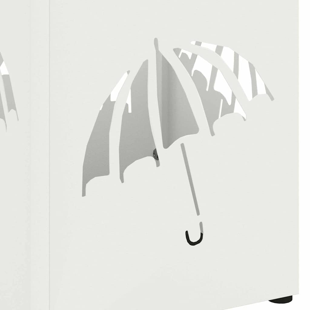 vidaXL Rain Umbrella Stand White 15.5 x 15.5 x 49 cm Steel