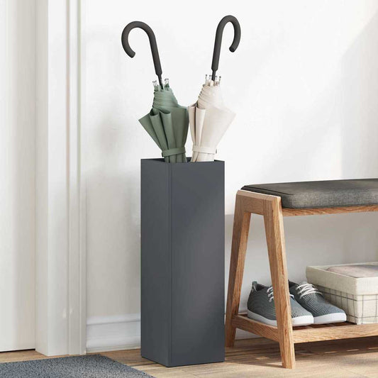 vidaXL Rain Umbrella Stand Anthracite 15.5 x 15.5 x 49 cm Steel