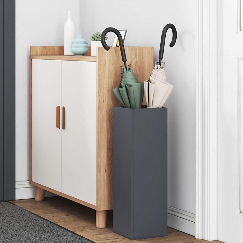 vidaXL Rain Umbrella Stand Anthracite 15.5 x 15.5 x 49 cm Steel