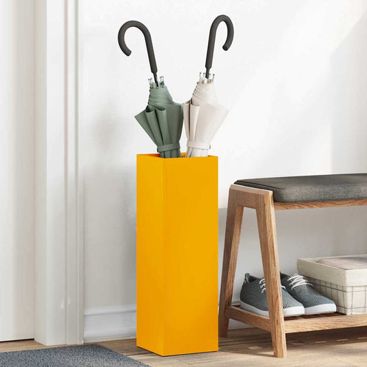 vidaXL Rain Umbrella Stand Mustard 15.5 x 15.5 x 49 cm Steel