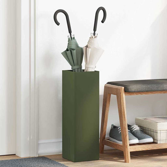 vidaXL Rain Umbrella Stand Olive 15.5 x 15.5 x 49 cm Steel