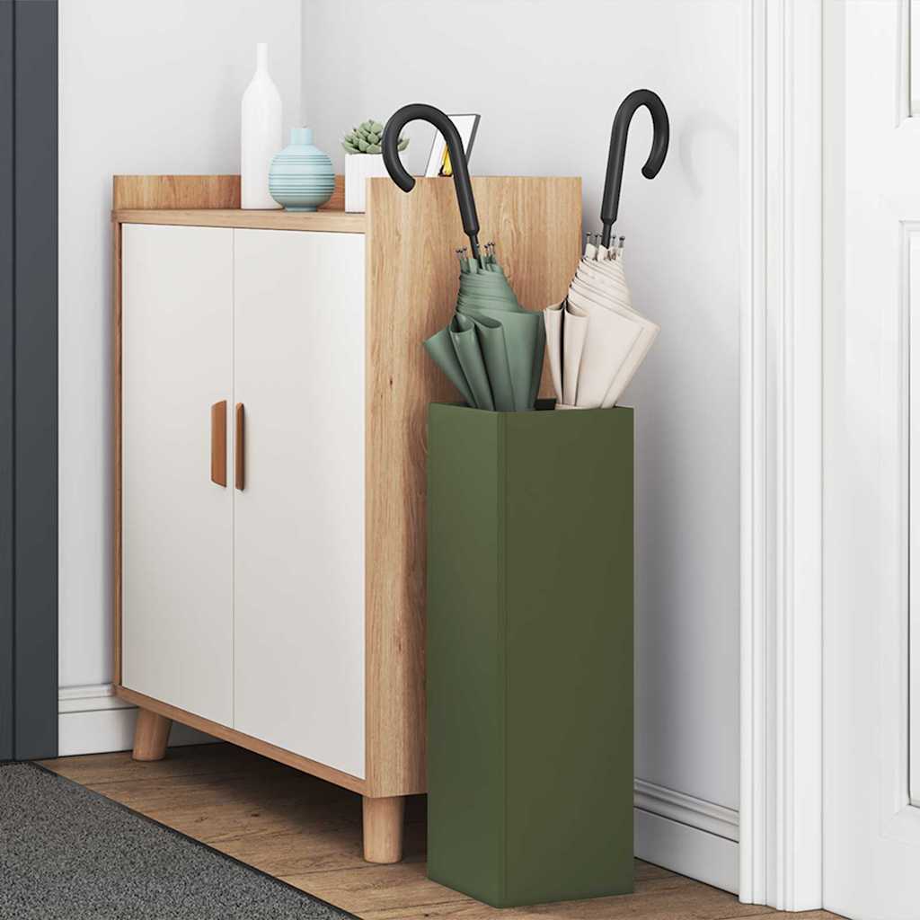 vidaXL Rain Umbrella Stand Olive 15.5 x 15.5 x 49 cm Steel