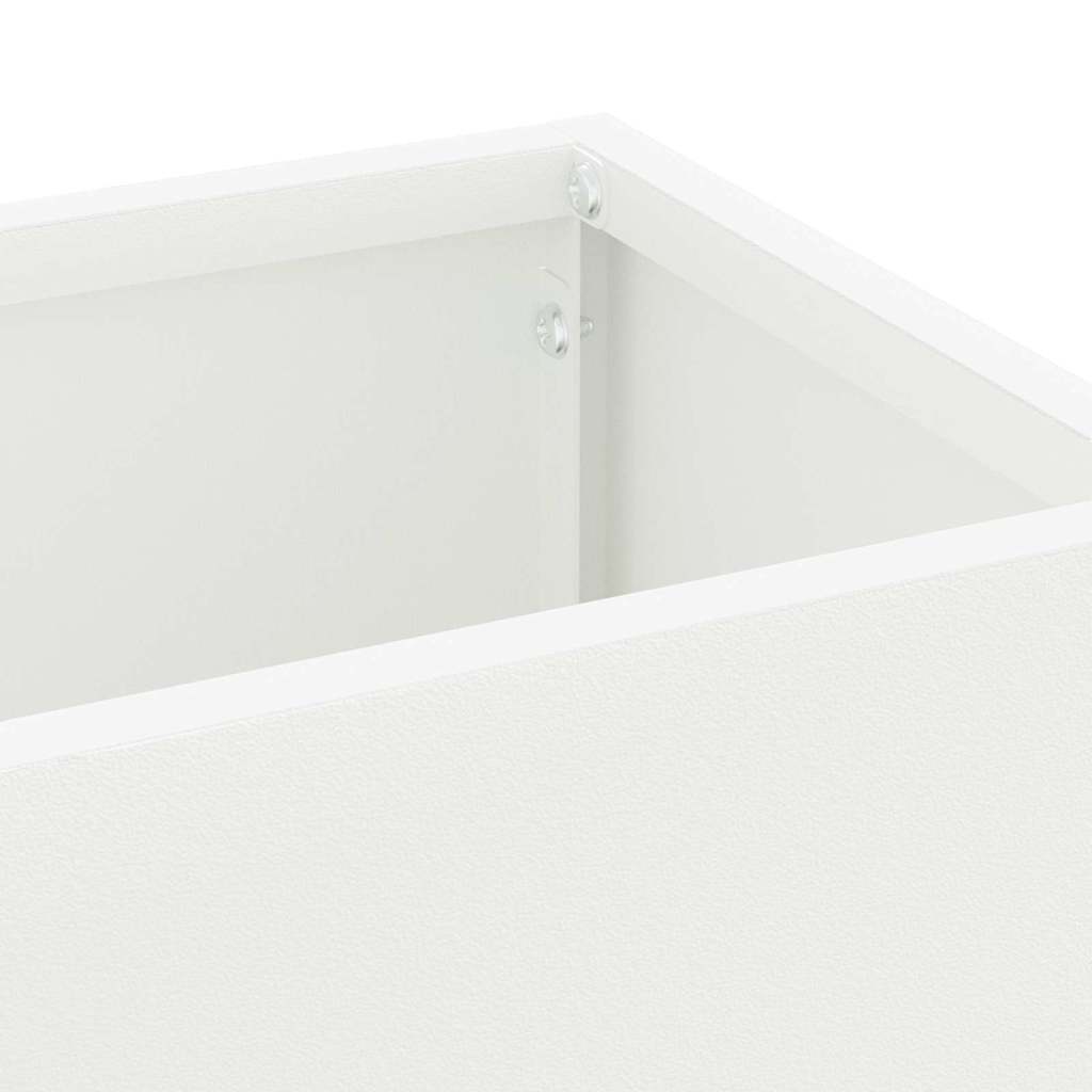 vidaXL Umbrella Stand with Storage White 15.5 x 15.5 x 49 cm Metal